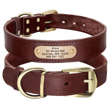 Load image into Gallery viewer, leather personalized dog collar with name plate