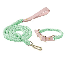Load image into Gallery viewer, green puppy collar leash set