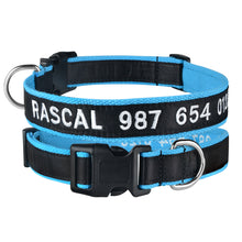 Load image into Gallery viewer, blue black embroidered dog collar
