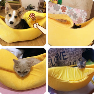 Banana Dog Bed Yellow