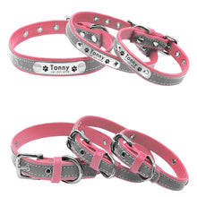 Load image into Gallery viewer, best reflective personalized leather dog collars