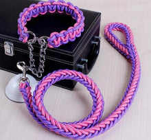 Load image into Gallery viewer, chain dog collar leash set