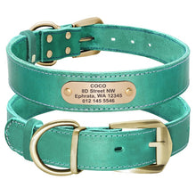 Load image into Gallery viewer, personalized leather dog collar with name plate