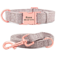 Load image into Gallery viewer, personalized custom dog collar leash set with nametag