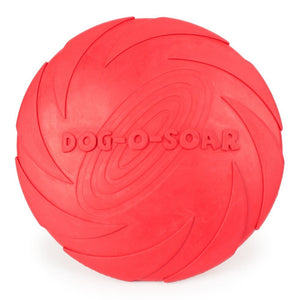 red interactive dog frisbee toy