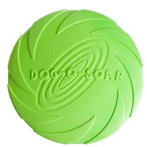 green interactive frisbee chew toy