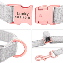 Load image into Gallery viewer, personalized dog collar leash set details