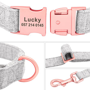 personalized dog collar leash set details