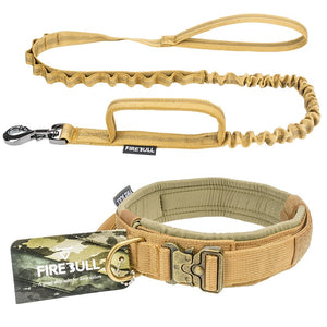 tactical dog collar leash set
