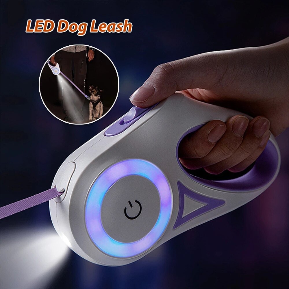 led retractable dog leash
