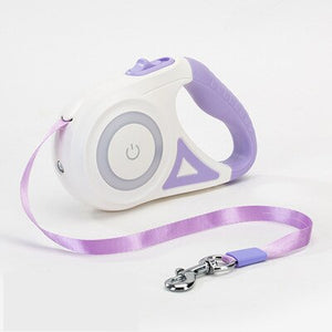 purple led retractable dog leash
