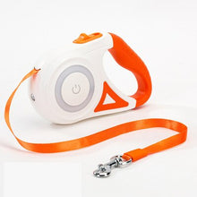 Load image into Gallery viewer, orange led retractable dog leash