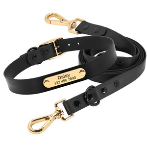 black waterproof personalized dog collar