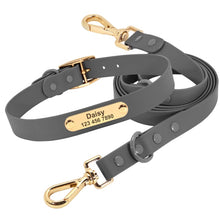Load image into Gallery viewer, grey waterproof personalized dog collar